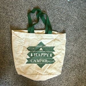 Happy Camper Cotton Shoulder Hobo Bag.